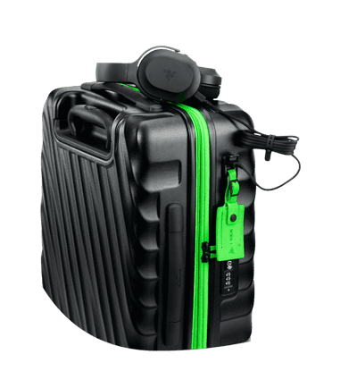 tumi green luggage